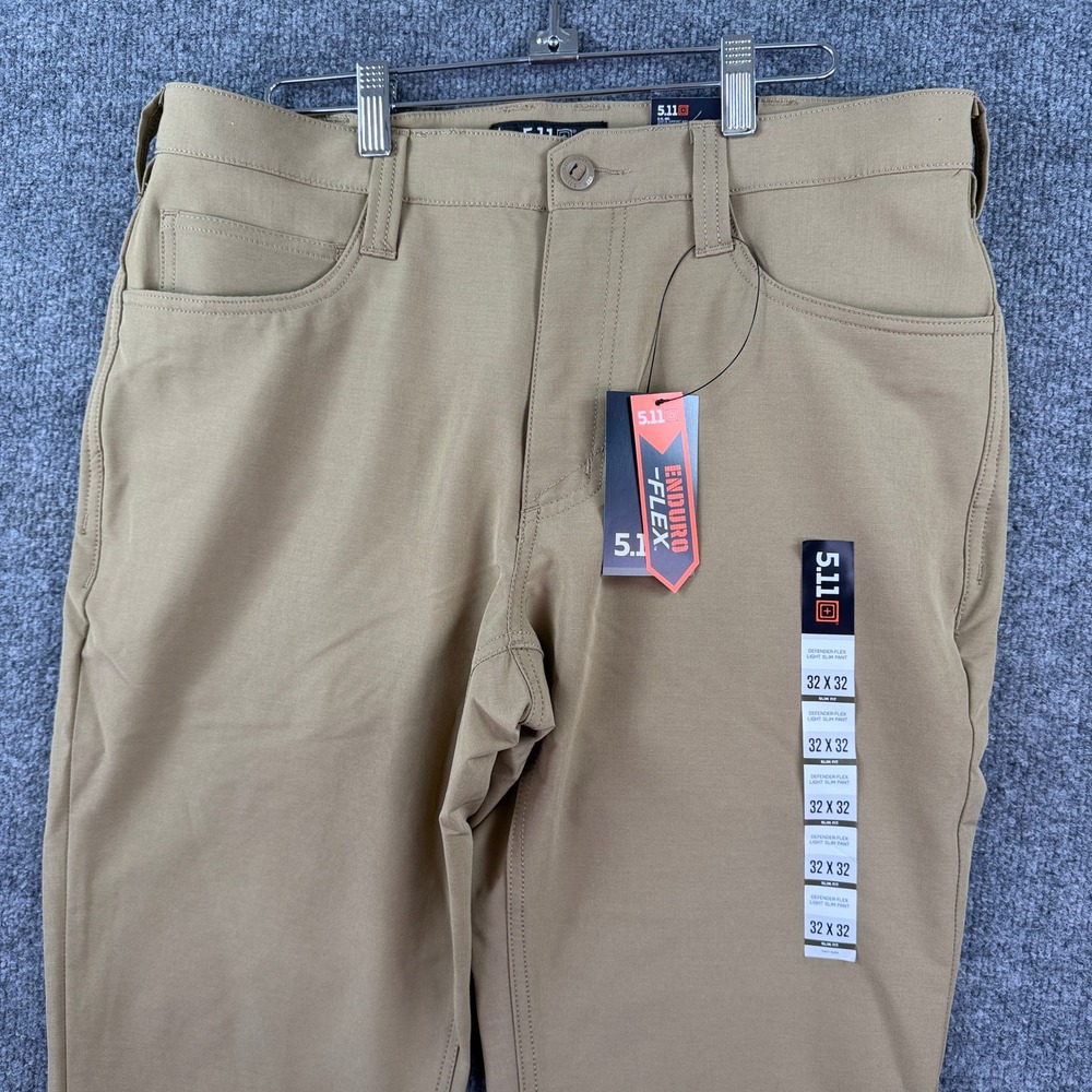 5.11 Tactical Defender-Flex Light Slim Pants Mens 32x32 Brown 74555 NEW NWT
